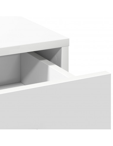Set Toeletta a 2 Pezzi con LED in Legno Bianco Ingegnerizzato
