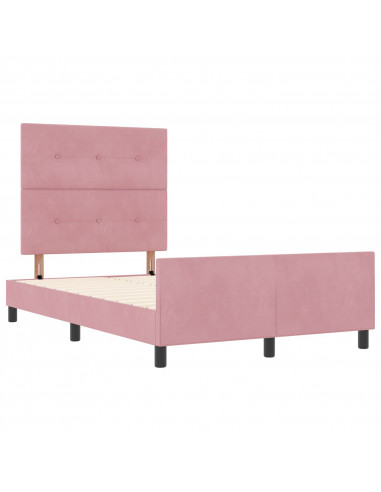 Struttura Letto in Velluto Rosa  120x200 cm