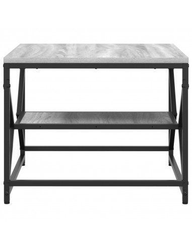 Tavolino da Caffè  con Ripiano - Grigio Sonoma - 51x50x40 cm - Fatto in Legno Ingegnerizzato