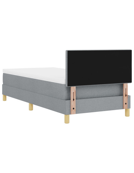 Letto a Rete con Materasso e LED Grigio Chiaro 100x200 cm Tessuto