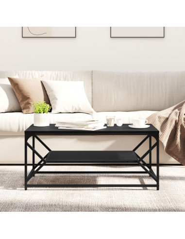 Tavolino da caffè  con ripiano in rovere nero 90x50x40 cm
