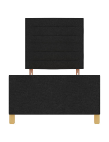Struttura del letto con testiera Nero 80 x 200 cm Tessuto