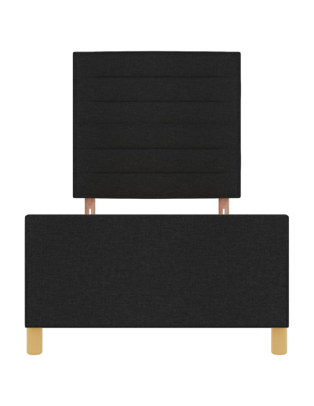Struttura del letto con testiera Nero 80 x 200 cm Tessuto