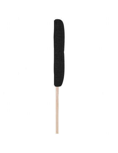 Testata LED imbottita nera 90 cm in tessuto