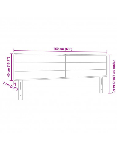 Testiera  Design Linee Nera 80 cm Tessuto
