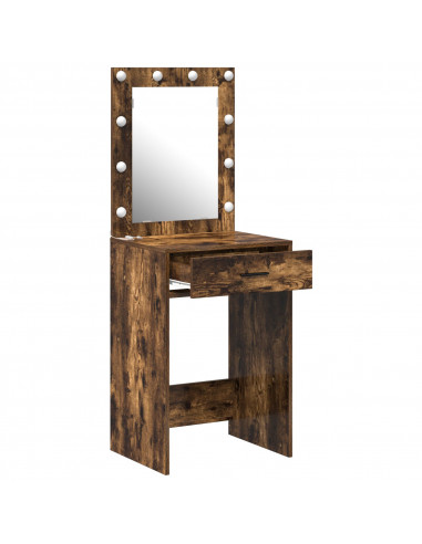 Toeletta  con luci LED Rovere Affumicato 50x41x135 cm