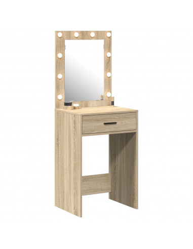 Toeletta  con luci LED Rovere Sonoma 50x41x135 cm