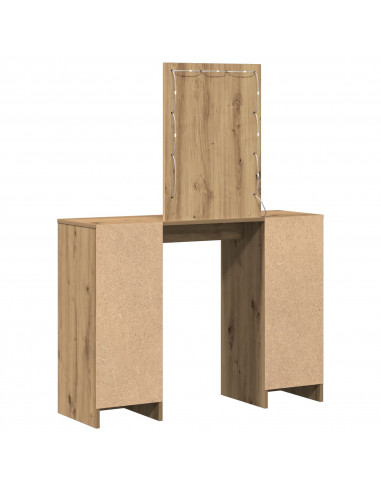 Toeletta con Luci LED in Rovere Artigianale 102x33x135 cm