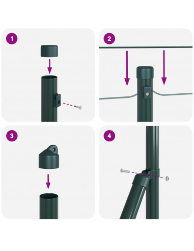 Recinto in Rete Saldata  con 13 Picchetti Verde 0.5x25 m Acciaio