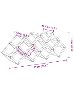 Portabottiglie Rovere Nero 63 x 16,5 x 25 cm 2