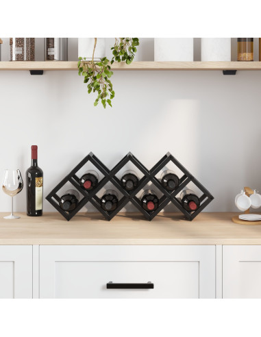 Portabottiglie Rovere Nero 63 x 16,5 x 25 cm