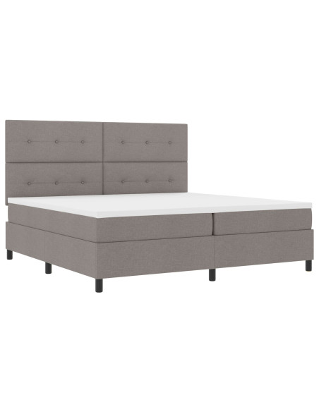 Letto Box Spring con Materasso Taupe 200x200 cm Tessuto