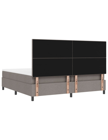 Letto Box Spring con Materasso Taupe 200x200 cm Tessuto