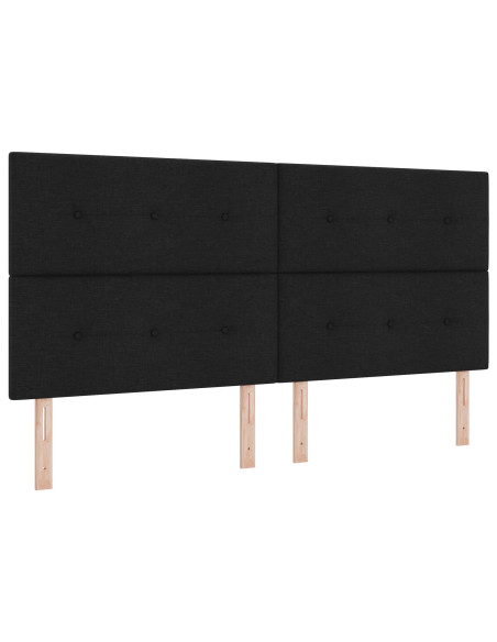 Letto Box Spring con Materasso Nero 200x200 cm Tessuto