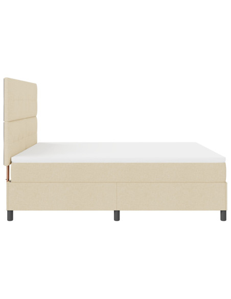Letto Box Spring con Materasso Crema Super King Tessuto
