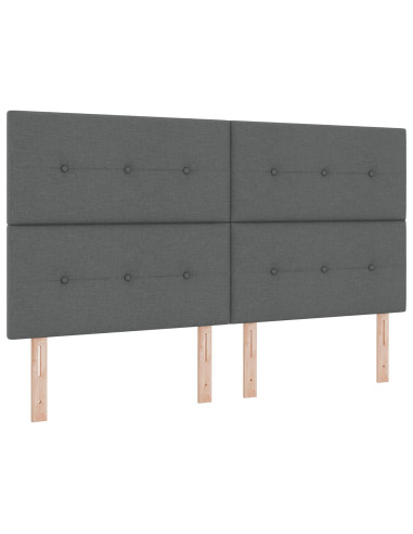 Letto a molle con materasso Grigio scuro 180 x 200 cm Tessuto