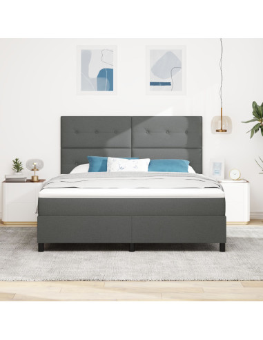 Letto a molle con materasso Grigio scuro 180 x 200 cm Tessuto