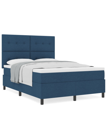 Letto a molle con materasso blu 160x200 cm in tessuto
