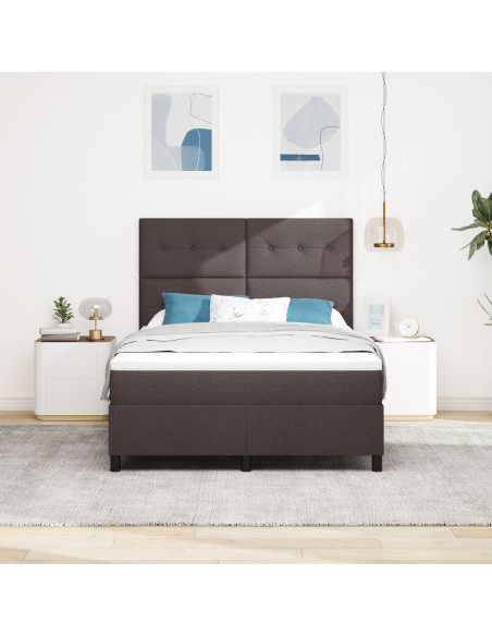 Letto Box Spring  Marrone Scuro 160x200 cm Tessuto