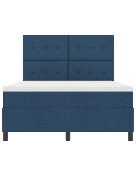 Letto a Molle con Materasso Blu 140x200 cm Tessuto