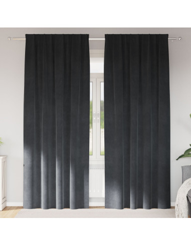 Tende oscuranti 2 pcs Grigio chiaro 140 x 260 cm Velluto
