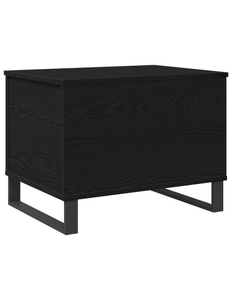 Tavolino da caffè con piano sollevabile Nero Rovere 60x44,5x45 cm Legno ingegnerizzato
