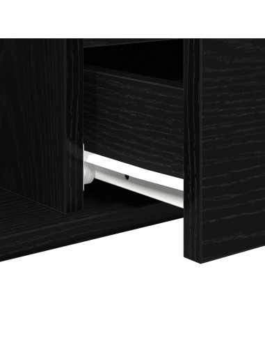 Tavolino da salotto con cassetto Rovere Nero 90 x 49 x 45 cm