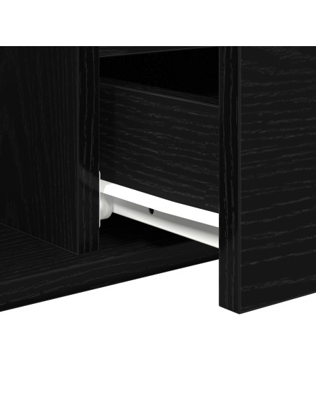 Tavolino da salotto con cassetto Rovere Nero 90 x 49 x 45 cm