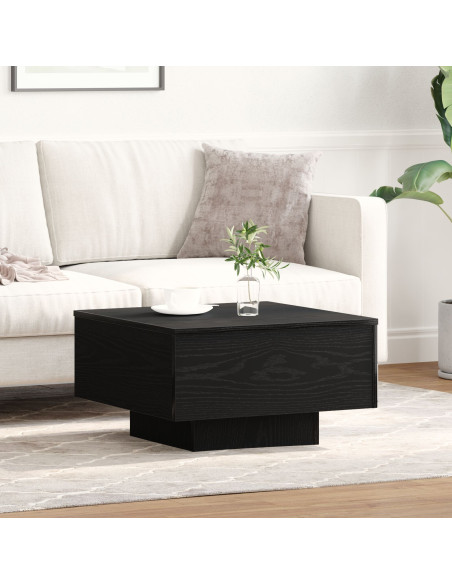 Tavolino da caffè in legno ingegnerizzato nero 55x55x31 cm