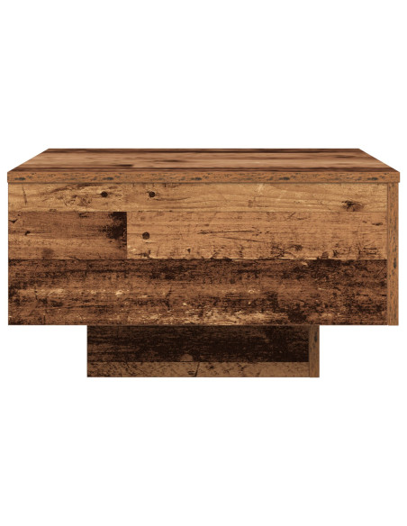 Tavolino da salotto  con luci LED in legno vecchio 55x55x31 cm