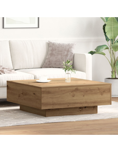 Tavolino da caffè Artisian in rovere 80x80x31 cm in legno stratificato