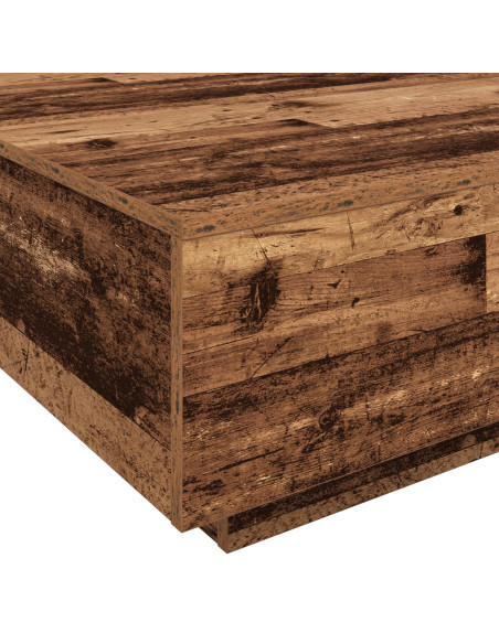 Tavolino da caffè  con luci LED Legno vecchio 80x80x31 cm