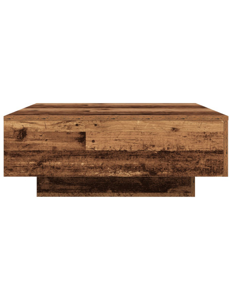 Tavolino da caffè  con luci LED Legno vecchio 80x80x31 cm