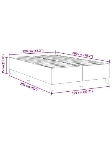 Struttura letto piattaforma Grigio scuro 120 x 200 cm Tessuto