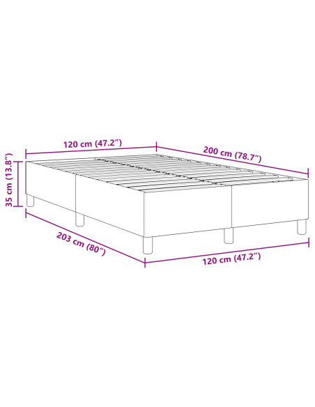 Struttura letto piattaforma Grigio scuro 120 x 200 cm Tessuto