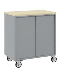 Banco da lavoro con cassetto Rosso e Grigio 75 x 45 x 85 cm 2