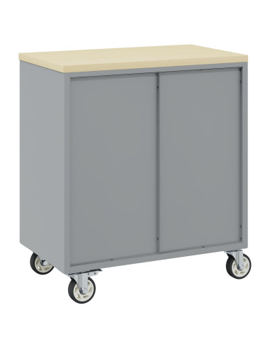 Banco da lavoro con cassetto Rosso e Grigio 75 x 45 x 85 cm