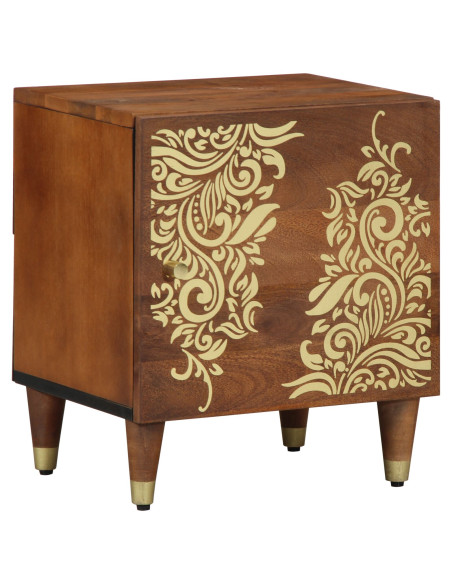 Comodini Miele Legno Massello Medio Design Floreale Comodino