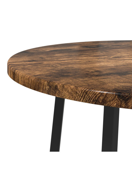 Set di 2 tavolini in legno ingegnerizzato in rovere fumé e metallo