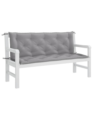 Cuscini per Panca 2 pz Grigi 150x50x7 cm in Tessuto Oxford