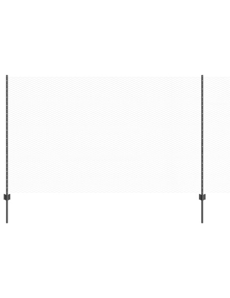 Pali per Recinzione  22 pz Canale a U Grigio 140 cm Acciaio, Recinzione Esagonale  Grigia 1.4x50 m Acciaio