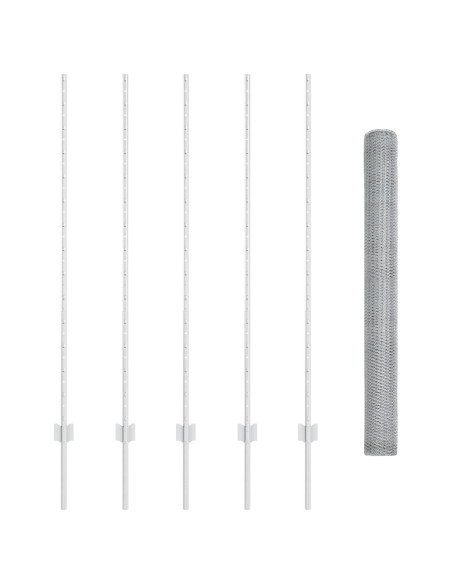 Posti Recinzione  10 pz U-Channel 140 cm Acciaio Zincato, Recinzione Esagonale  1.4x10 m Acciaio Zincato
