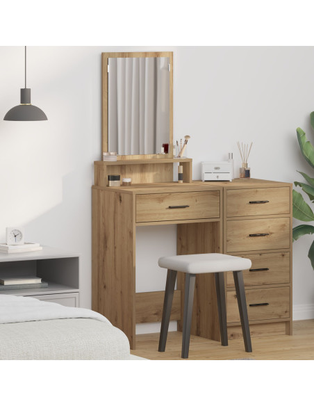 Tavolo da trucco  con cassetti in Rovere Artigianale 50x41x140 cm