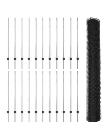 Recinzione con Posto Grigio 1,2 x 50 m Acciaio e PVC