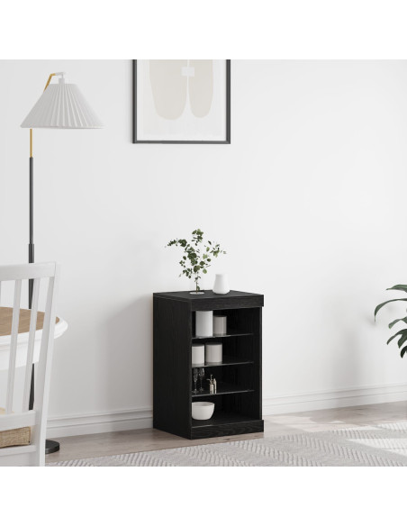 Sideboard  con luci LED Nero Rovere 41x37x67 cm