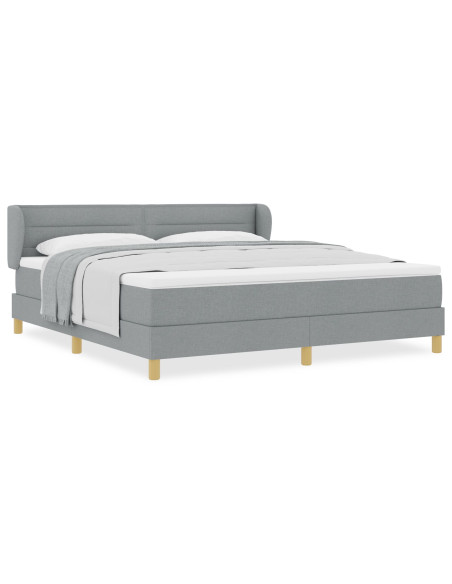Letto a Molla  con Materasso Grigio Chiaro 180x200 cm in Tessuto