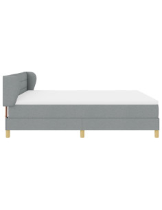 Letto a molle con materasso Grigio chiaro 180 x 200 cm Tessuto 2