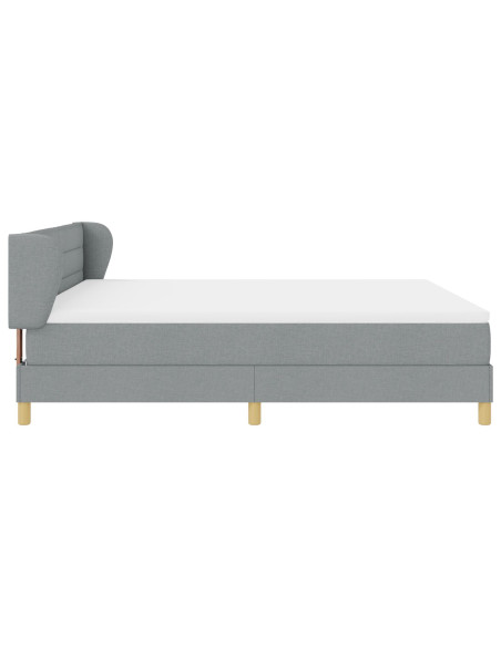 Letto a Molla  con Materasso Grigio Chiaro 180x200 cm in Tessuto