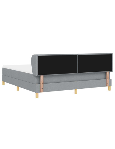 Letto a molle con materasso Grigio chiaro 180 x 200 cm Tessuto