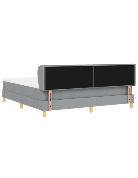 Letto a Molla  con Materasso Grigio Chiaro 180x200 cm in Tessuto
